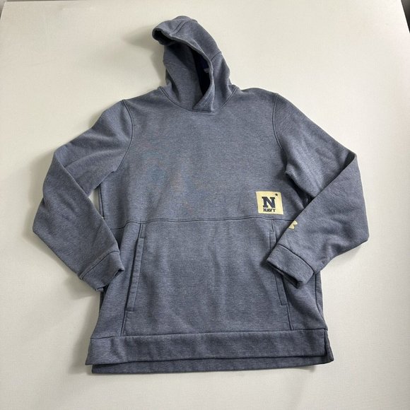 Under Armour ColdGear Mens Hoodie Sweatshirt Size Medium M US Navy Logo Pullover - Picture 1 of 9